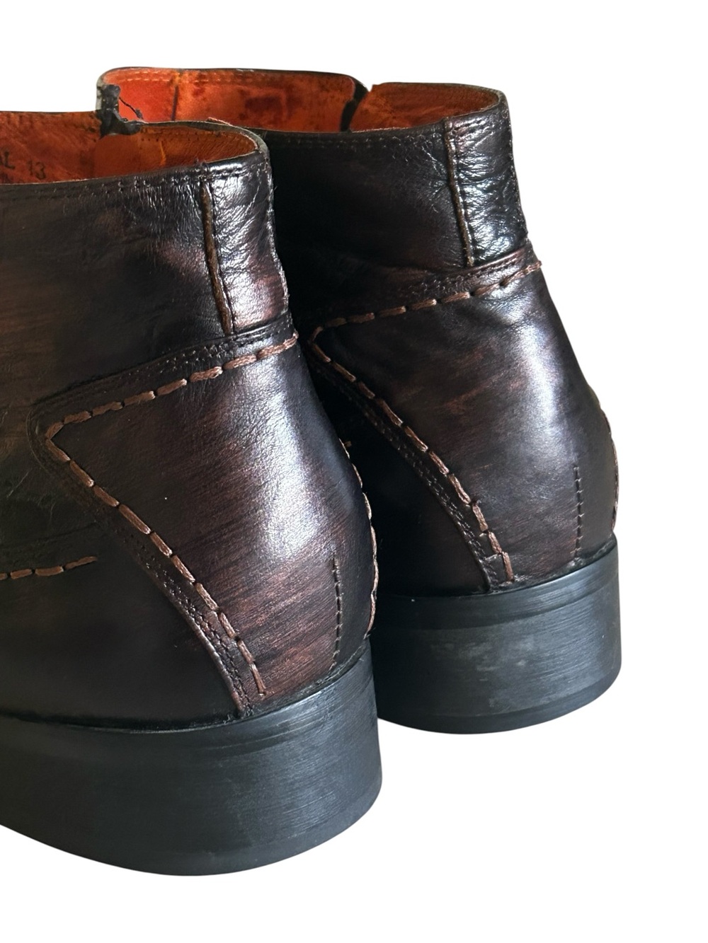 Robert Wayne Distressed Western Durango Ankle Boots with Scrolled Design - Picture 6 of 15